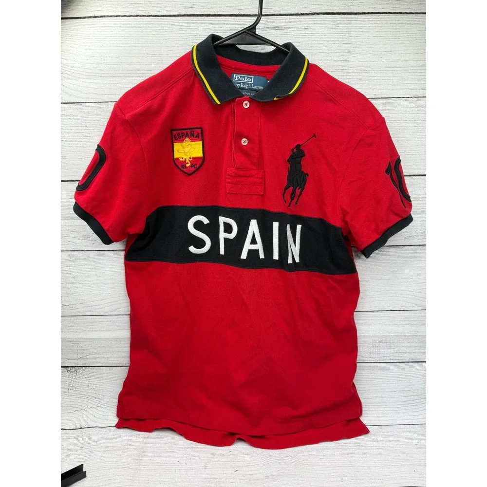 Polo Ralph‎ Lauren Spain Country Embroidered Polo Shirt Mens Medium
